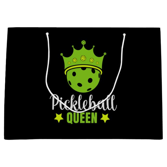 Grand Sac Cadeau Pickleball Queen Funny Pickball Ball Queen (Devant)