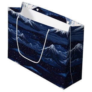 Grand Sac Cadeau Pics de la nuit étoilée – Ciel de montagne à minui