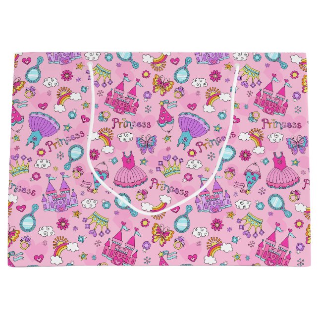 Grand Sac Cadeau Pink Fairytale Princess (Devant)