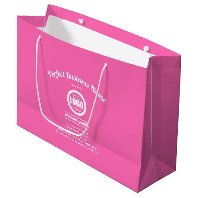 Grand Sac Cadeau Pink Hot Ajouter Votre Logo Personnalisé Girl Simp (Devant Angle)