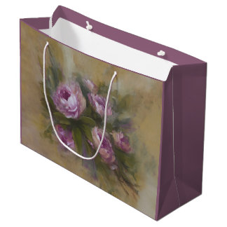 Grand Sac Cadeau Pink / Purple Roses Large