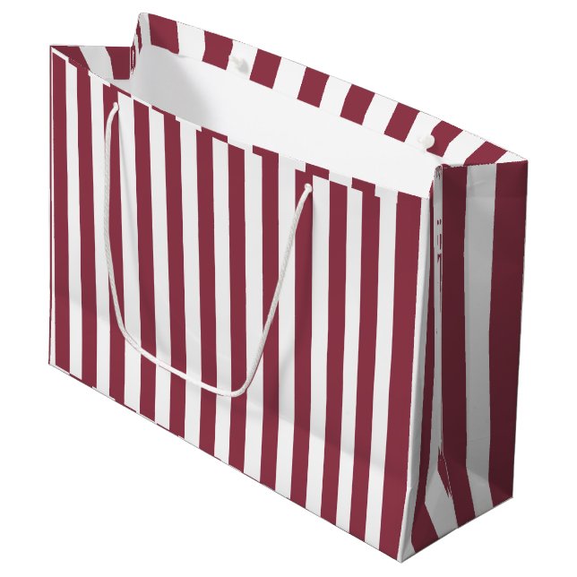 Grand Sac Cadeau Pink Stripes Birthday (Devant Angle)