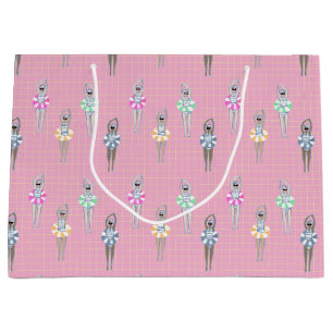 Grand Sac Cadeau Piscine Artistique Moderne Rose