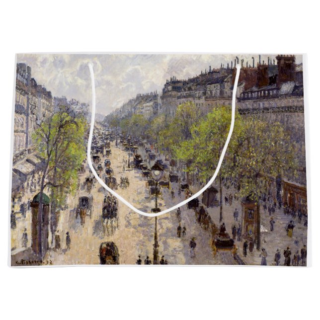 Grand Sac Cadeau Pissarro - Boulevard Montmartre, Printemps (Devant)