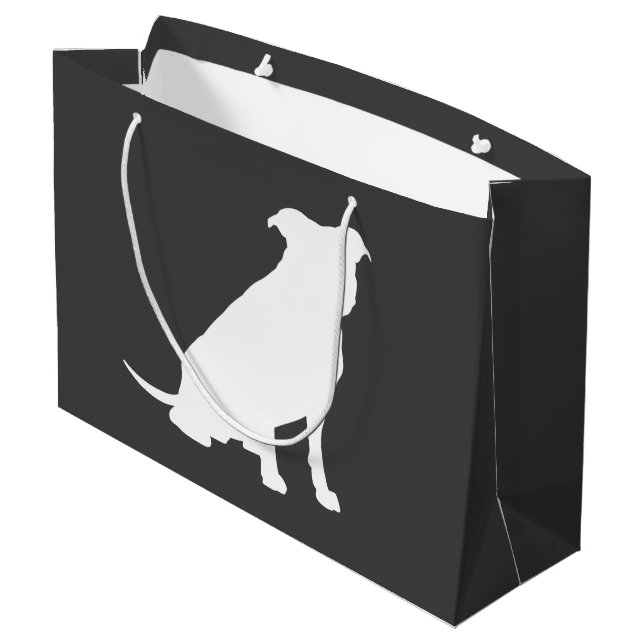 Grand Sac Cadeau Pit Bull Dog Baby shower Sexe Neutre (Dos Angle)