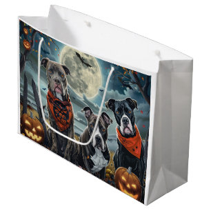 Grand Sac Cadeau Pitbull Halloween Éffrayant