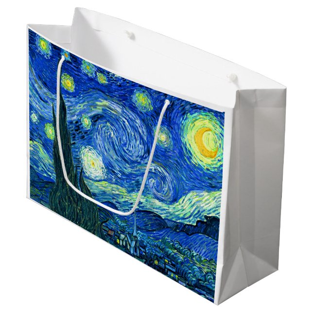 Grand Sac Cadeau PixDezines van gogh étoile nuit/st. remy (Devant Angle)