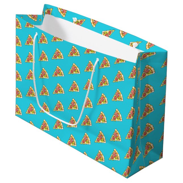 Grand Sac Cadeau Pizza (Devant Angle)