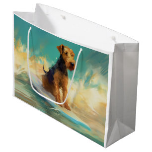 Grand Sac Cadeau Plage d'Airedale Surf Painting