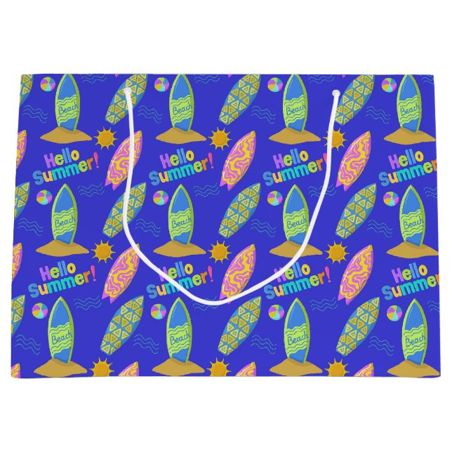Grand Sac Cadeau Plage de surf été (Devant)