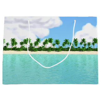 Grand Sac Cadeau Plage tropicale