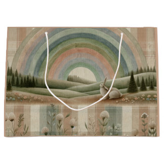 Grand Sac Cadeau Plaid Arc-en-Ciel