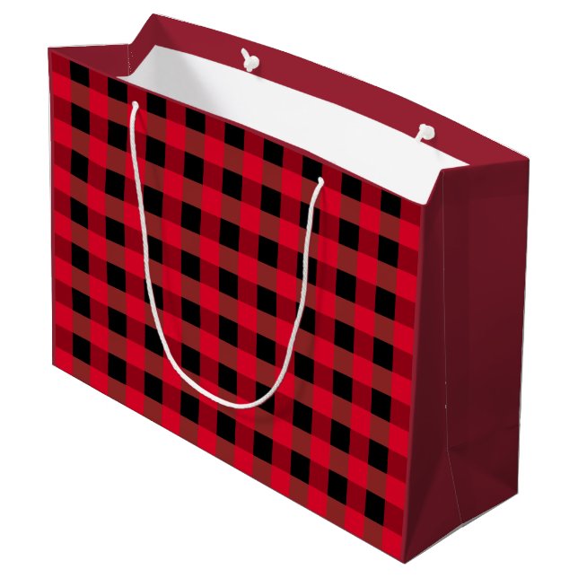 Grand Sac Cadeau Plaid de Buffalo (Dos Angle)
