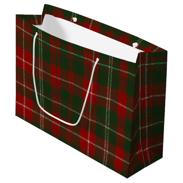 Grand Sac Cadeau Plaid de Noël Élégant (Devant Angle)