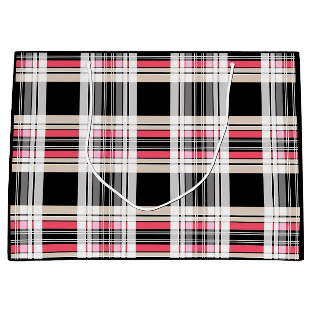 Grand Sac Cadeau Plaid, tartan (Devant)