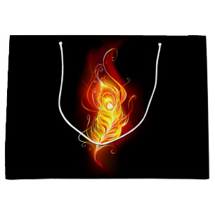 Grand Sac Cadeau Plumes de paquetage de feu
