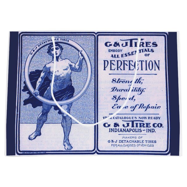 Grand Sac Cadeau Pneus G & J 1902 et impression (Devant)