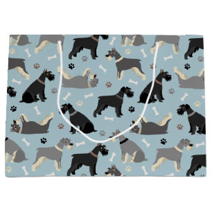 Grand Sac Cadeau Poches et os Schnauzer