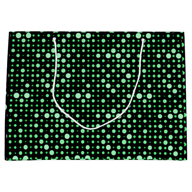 Grand Sac Cadeau Point Polka 02.Vert. BG noir (Devant)