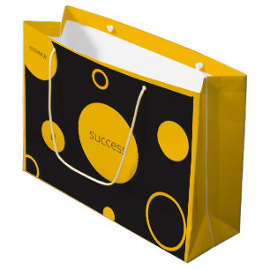 Grand sac cadeau Pois jaune