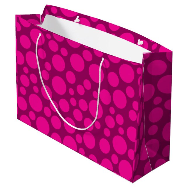 Grand Sac Cadeau Pois roses (Dos Angle)
