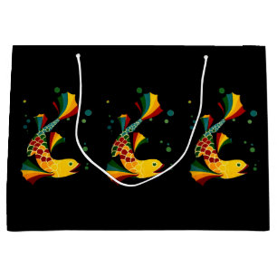 Grand Sac Cadeau poisson coloré ‘n bulles
