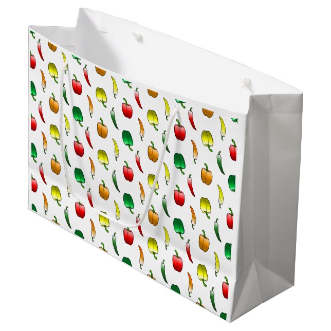 Grand Sac Cadeau Poivrons et poivrons longs doux (Devant Angle)