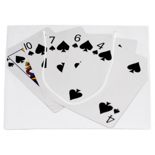 Grand Sac Cadeau Poker Hands - Flush - Spades Suit