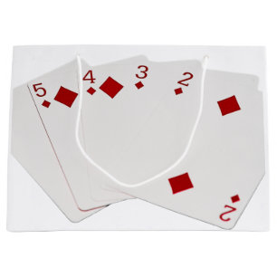 Grand Sac Cadeau Poker Mains - Flush droit - Combinaison de diamant