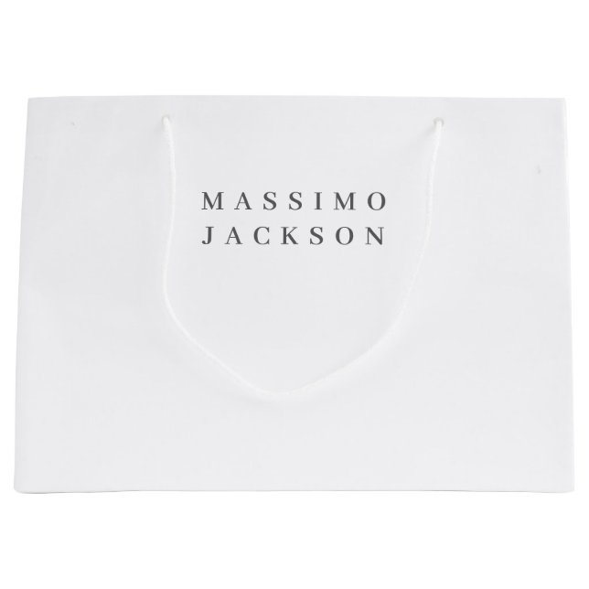 Grand Sac Cadeau Police Serif Élégant Minimaliste Tendance (Devant)