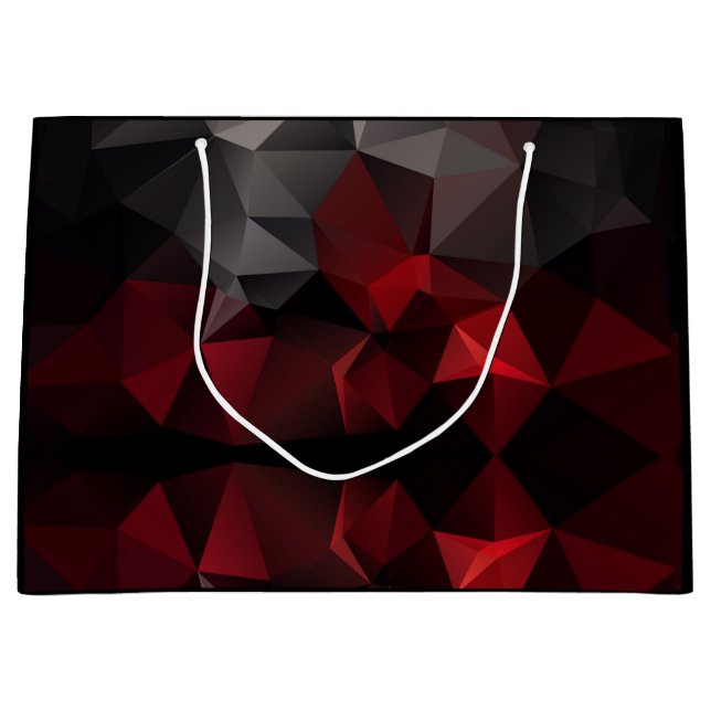 Grand Sac Cadeau Polygonal, noir et rouge (Devant)