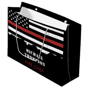 Grand Sac Cadeau Pompier personnalisé Mince Secourt incendie de lig