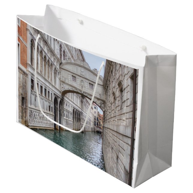 Grand Sac Cadeau Pont Des Soupirs Venise Italie (Devant Angle)