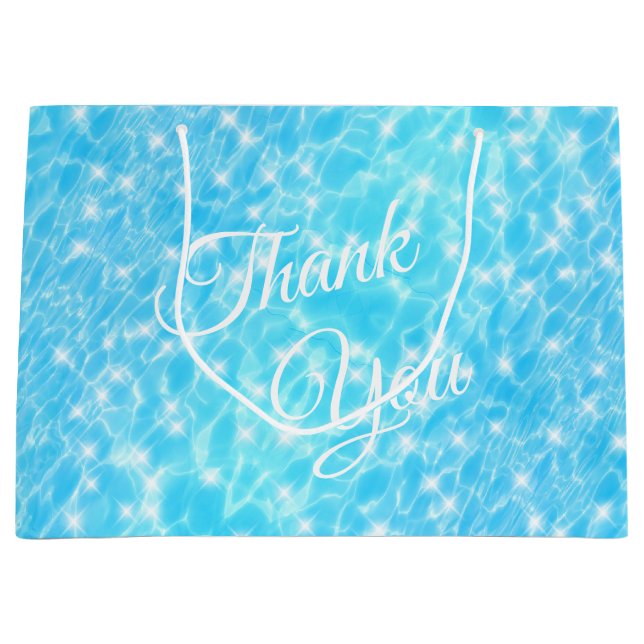 Grand Sac Cadeau Pool party Beach party Summer party Eau bleue (Devant)