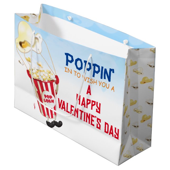Grand Sac Cadeau Popcorn Popcorn Par Valentine (Devant Angle)