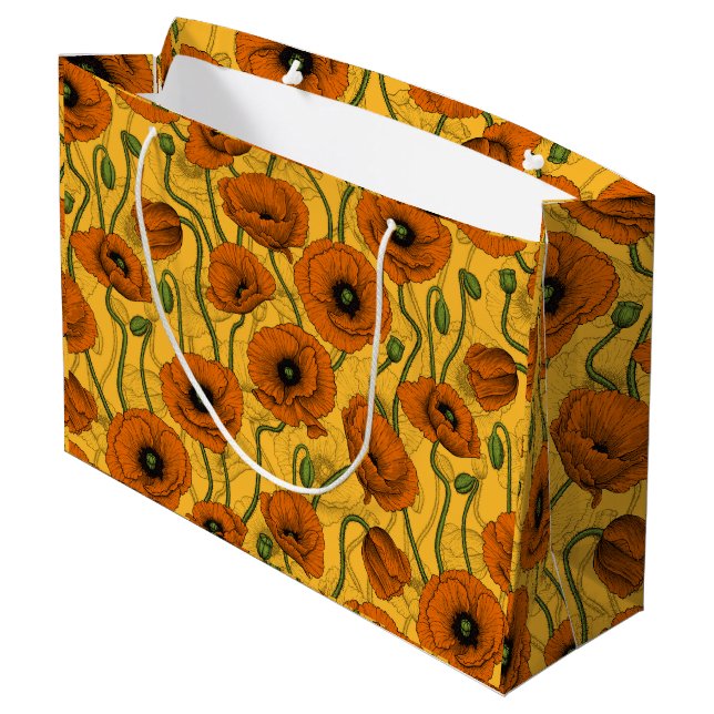 Grand Sac Cadeau Poppies orange (Dos Angle)