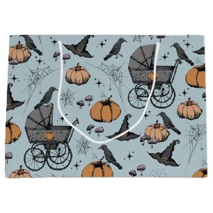 Grand Sac Cadeau Porte-bébé gothique Halloween bleu