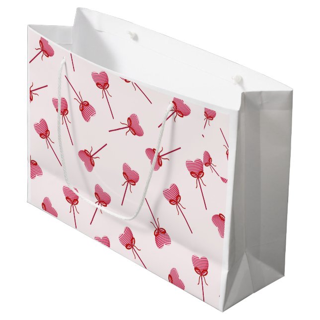 Grand Sac Cadeau Porte - clé Motif de la Bow rouge de charme (Devant Angle)