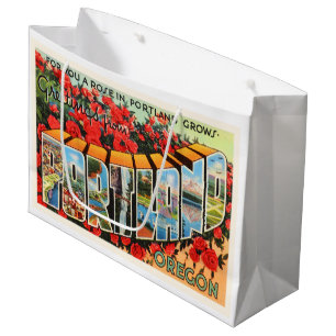 Grand Sac Cadeau Portland Orégon OU vieux souvenir de Vintage