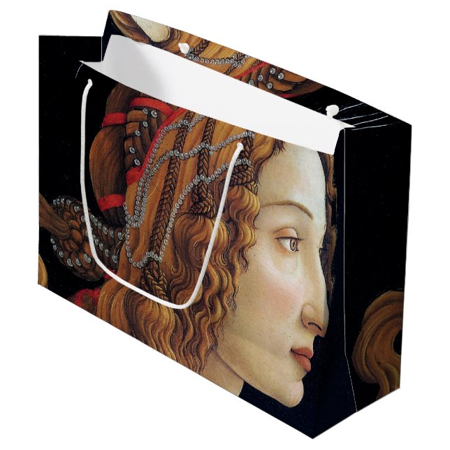 Grand Sac Cadeau Portrait d'une dame, Sandro Botticelli Grand cadea (Devant Angle)