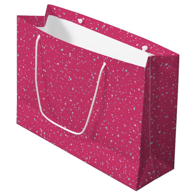 Grand Sac Cadeau Pots de peinture Pastel Raspberry Pink (Devant Angle)
