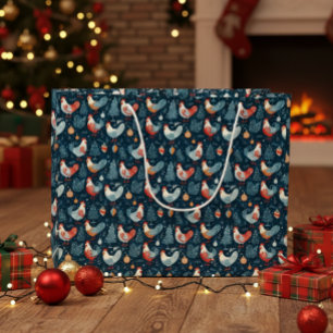 Grand Sac Cadeau Poulet de Noël