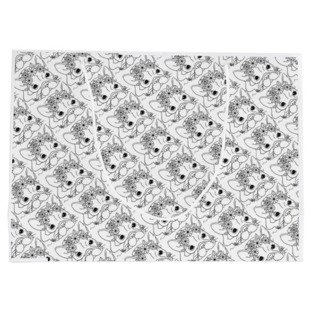 Grand sac cadeau pour Bulldog français (Dos)