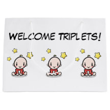 Grand Sac Cadeau Pour Triplets, Papier Enveloppant