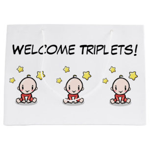 Grand Sac Cadeau Pour Triplets, Papier Enveloppant