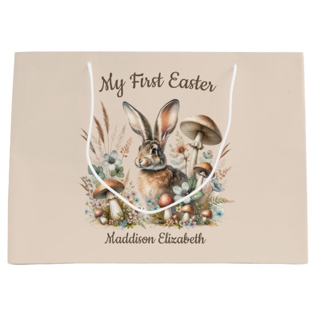 Grand Sac Cadeau Premier lapin Jack de Pâques (Devant)