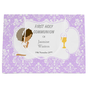 Grand Sac Cadeau Première communion Merci afro-américain