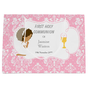 Grand Sac Cadeau Première communion Merci afro-américain