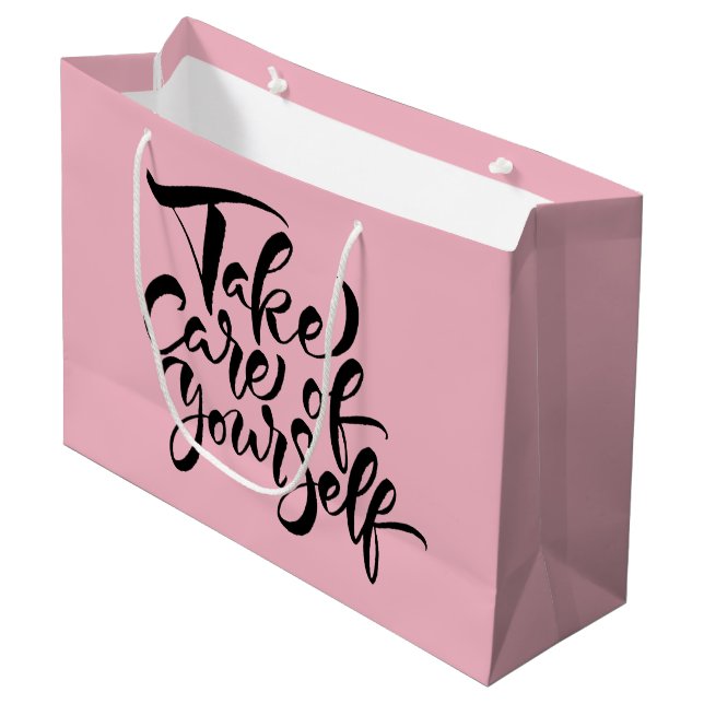 Grand Sac Cadeau Prenez soin de vous-même (Devant Angle)