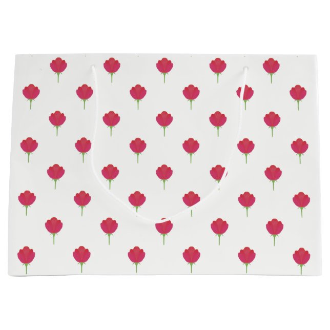 Grand Sac Cadeau Pretty lush pink tulips pattern (Devant)